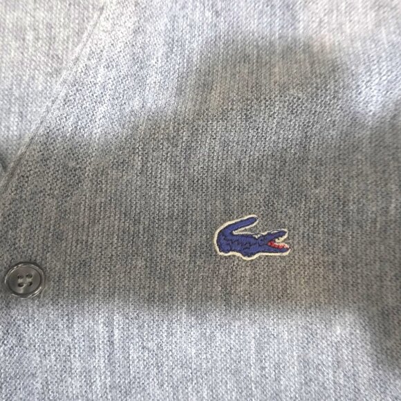 Menswear Vintage Gray Izod Lacoste Button Down Cardigan Sweater Sz L - Picture 4 of 5